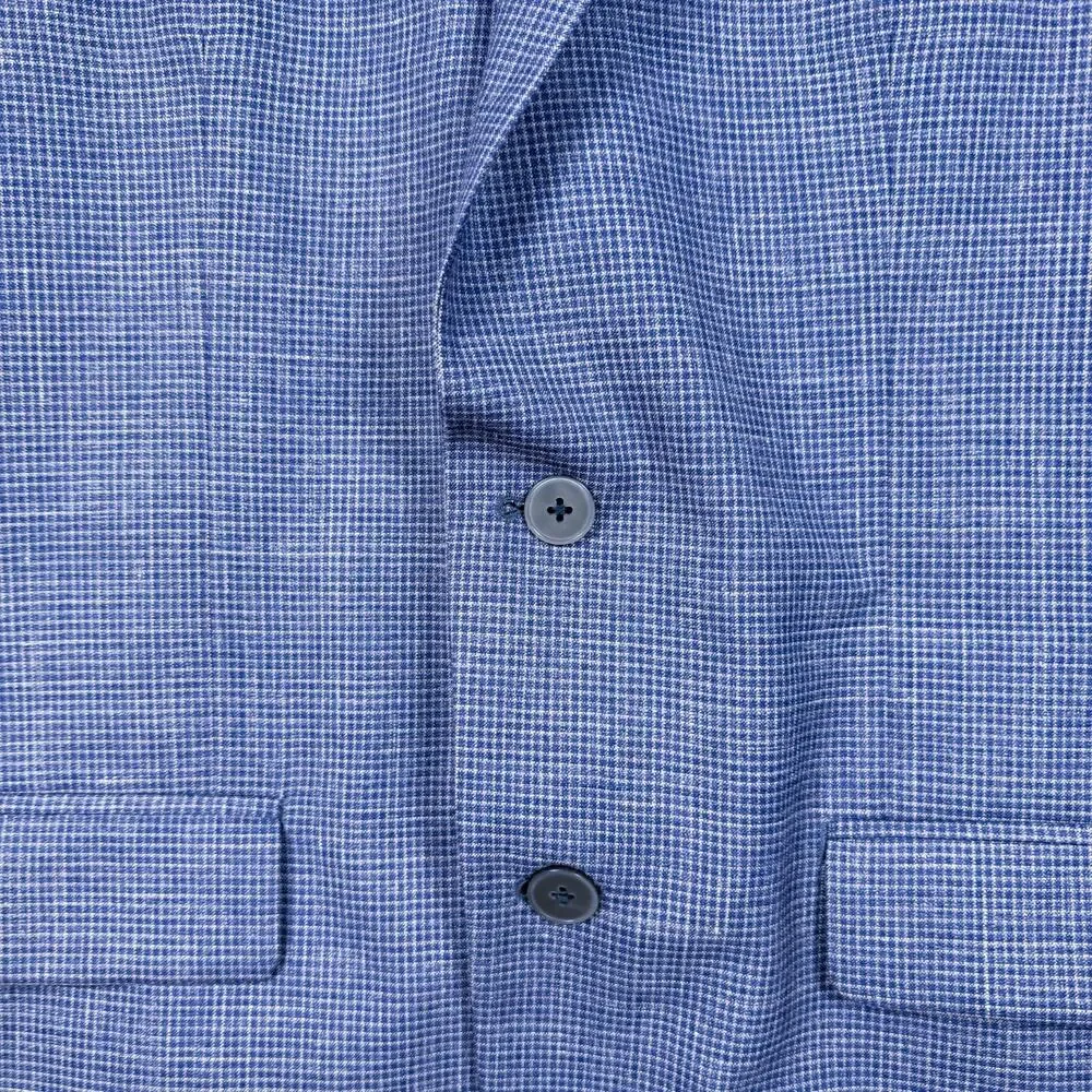 Lauren Ralph Lauren Men Wool Silk Linen Blue Checks Preppy Blazer Sport Coat 40R